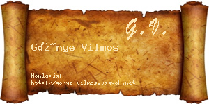 Gönye Vilmos névjegykártya